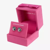 Sparkle Allure Multi Color Cubic Zirconia 8mm Round Stud Earrings