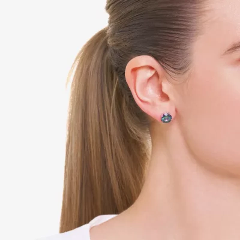 Sparkle Allure Multi Color Cubic Zirconia 8mm Round Stud Earrings