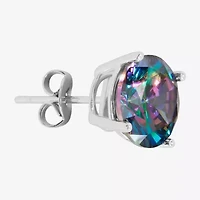 Sparkle Allure Multi Color Cubic Zirconia 8mm Round Stud Earrings