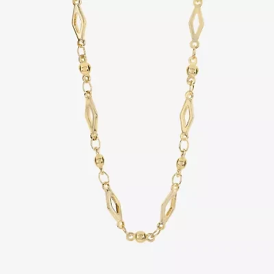 Silver Reflections Womens 14K Gold Over Brass 16 Inch Fashion Chain Necklace
