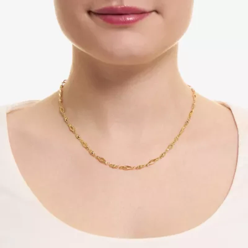 Silver Reflections Womens 14K Gold Over Brass 16 Inch Fashion Chain Necklace