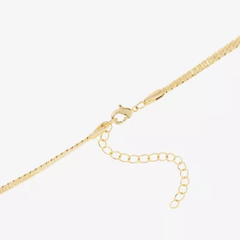 Silver Reflections Womens 14K Gold Over Brass 16 Inch Herringbone Chain Necklace