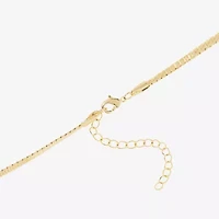 Silver Reflections Womens 14K Gold Over Brass 16 Inch Herringbone Chain Necklace