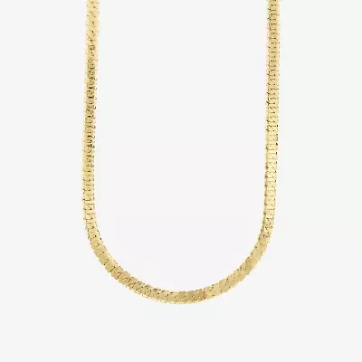 Silver Reflections Womens 14K Gold Over Brass 16 Inch Herringbone Chain Necklace