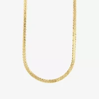 Silver Reflections Womens 14K Gold Over Brass 16 Inch Herringbone Chain Necklace