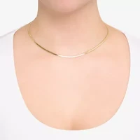 Silver Reflections Womens 14K Gold Over Brass 16 Inch Herringbone Chain Necklace