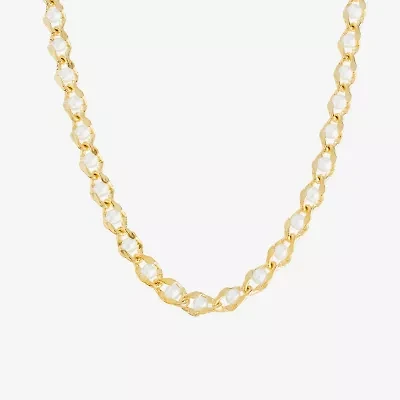 Silver Reflections Womens 14K Gold Over Brass 18 Inch Link Chain Necklace