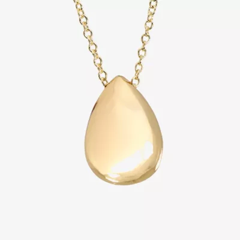Silver Reflections Womens 14K Gold Over Brass 16 Inch Pendant Necklace