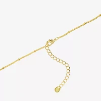 Silver Reflections Womens 14K Gold Over Brass Heart 16 Inch Pendant Necklace