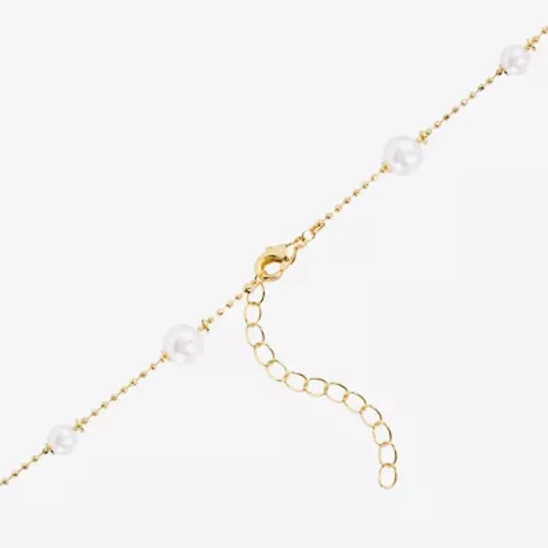Silver Reflections Womens 14K Gold Over Brass 16 Inch Bead Chain Necklace