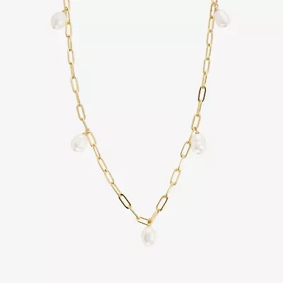 Silver Reflections Womens 14K Gold Over Brass 30 Inch Link Chain Necklace