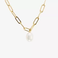 Silver Reflections Womens 14K Gold Over Brass 30 Inch Link Chain Necklace