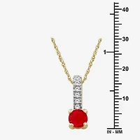Womens Diamond Accent Gemstone 10K Gold 18 Inch Pendant Necklace