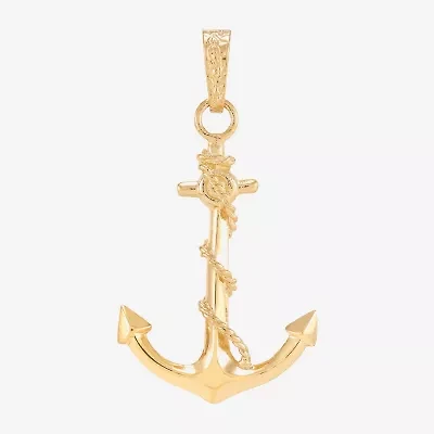 Gold Opulence Mens 10K Gold Anchor Pendant