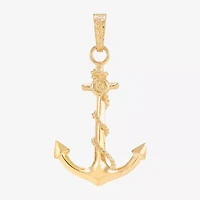 Gold Opulence Mens 10K Gold Anchor Pendant