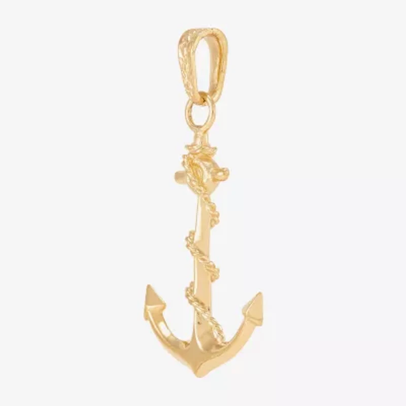 Gold Opulence Mens 10K Gold Anchor Pendant