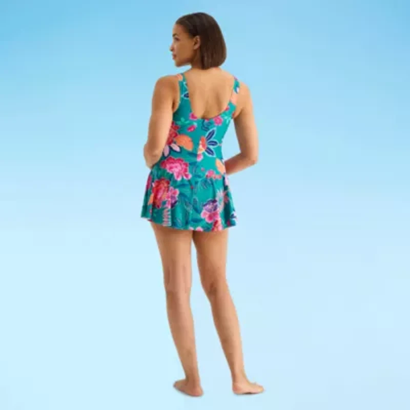Sonnet Shores Womens Floral Swim Dress