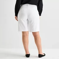 Liz Claiborne Womens 11 1/2" Plus Bermuda Short
