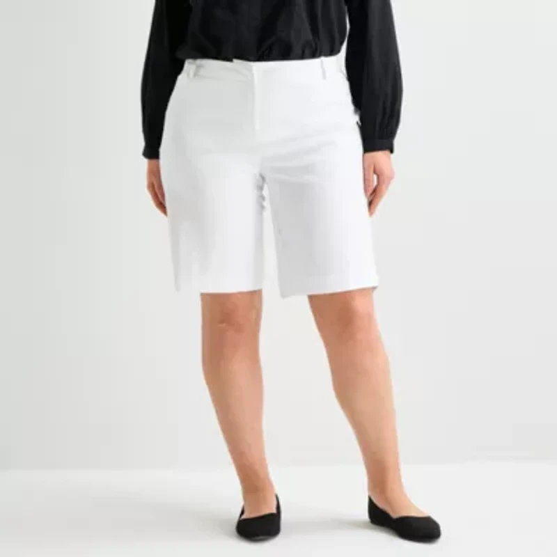Liz Claiborne Womens 11 1/2" Plus Bermuda Short
