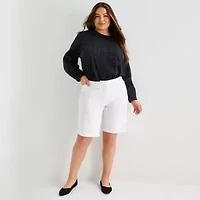 Liz Claiborne Womens 11 1/2" Plus Bermuda Short