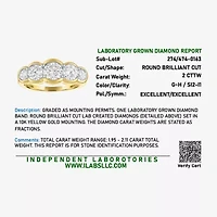 G-H / Si2-I1 Womens 7.5MM 2 CT. T.W. Lab Grown White Diamond 10K Gold 5-Stone Anniversary Band