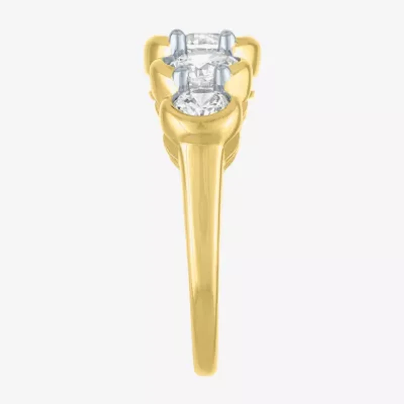 G-H / Si2-I1 Womens 7.5MM 2 CT. T.W. Lab Grown White Diamond 10K Gold 5-Stone Anniversary Band