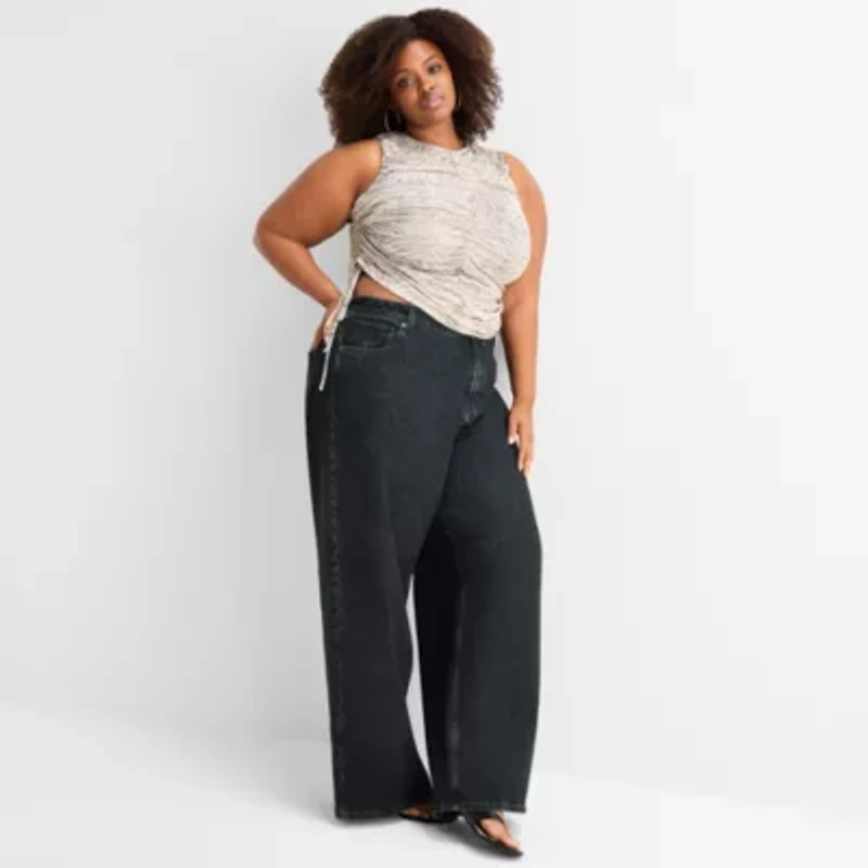 Ashley Graham Womens Sleeveless Tank Top