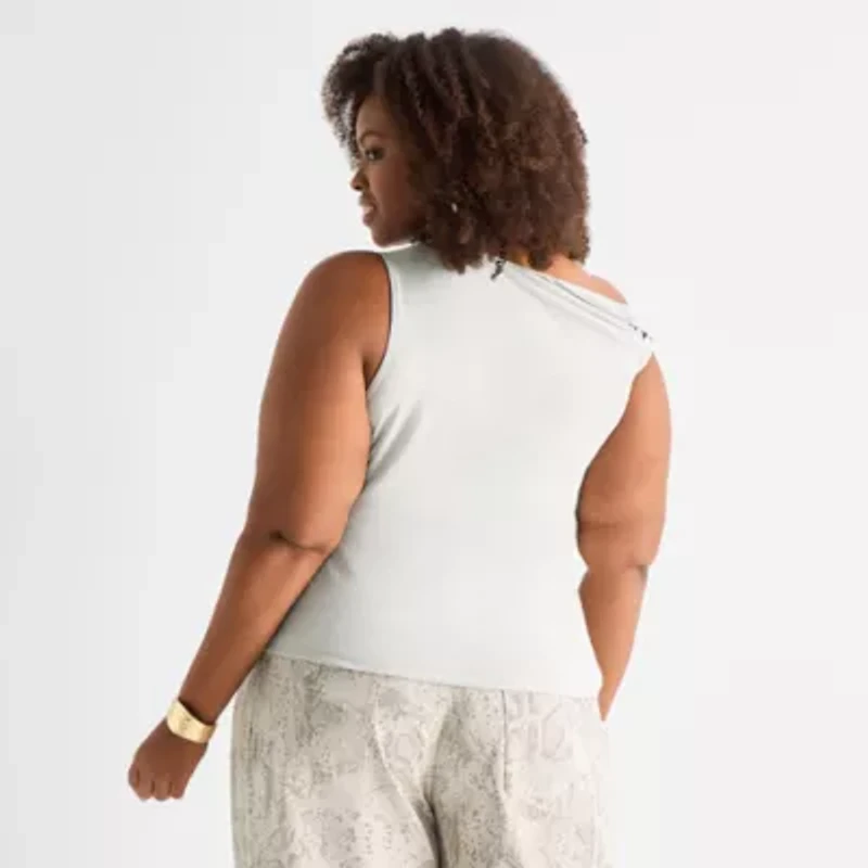 Ashley Graham Womens Sleeveless Tank Top