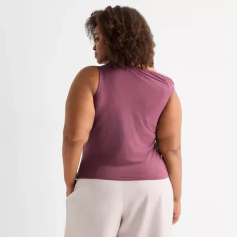 Ashley Graham Womens Sleeveless Tank Top