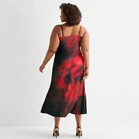 Ashley Graham Womens Satin Slip Dress