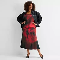 Ashley Graham Womens Satin Slip Dress