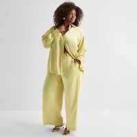 Ashley Graham Womens Plus Blouse