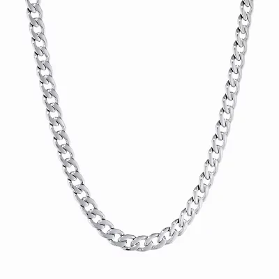 Mens Stainless Steel 22 Inch Curb Chain Necklace