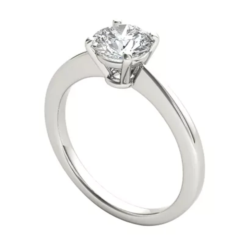 Womens 1 CT. Natural White Diamond 14K Gold Round Solitaire Engagement Ring