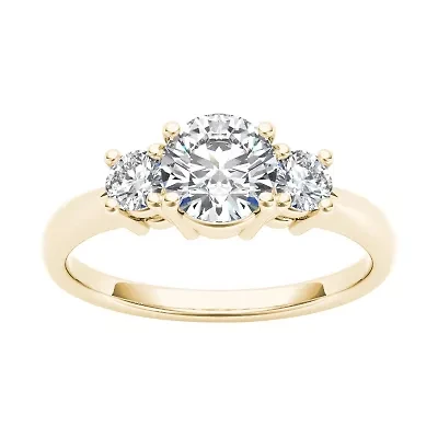 1 1/ CT.T.W. Natural Round Diamond 14K Gold 3-Stone Ring