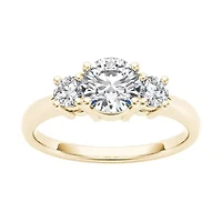 1 1/ CT.T.W. Natural Round Diamond 14K Gold 3-Stone Ring