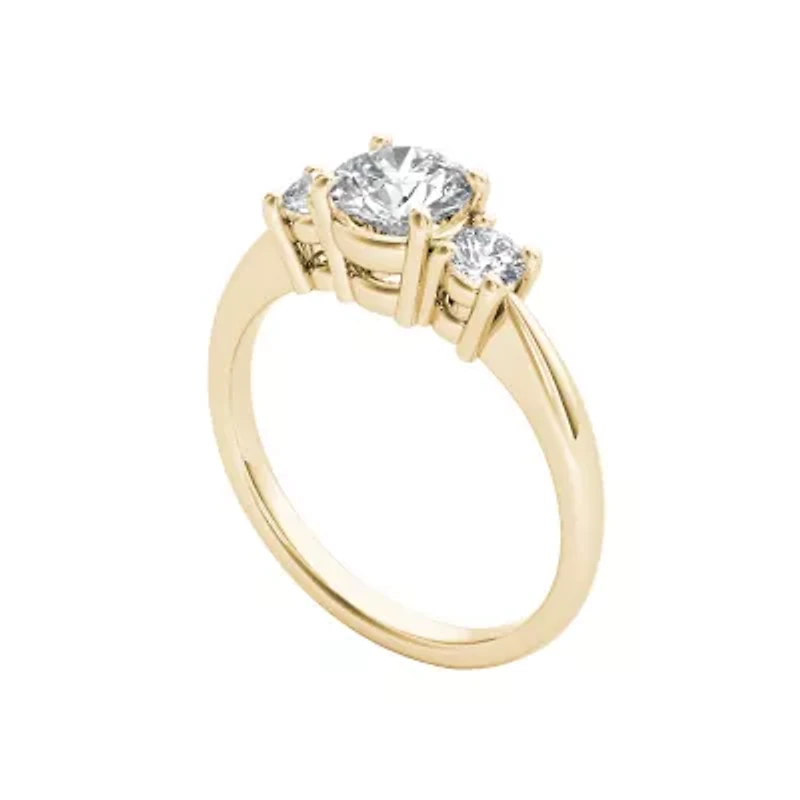 1 1/ CT.T.W. Natural Round Diamond 14K Gold 3-Stone Ring