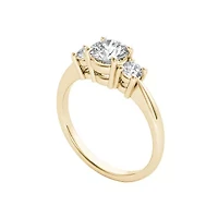 1 1/ CT.T.W. Natural Round Diamond 14K Gold 3-Stone Ring