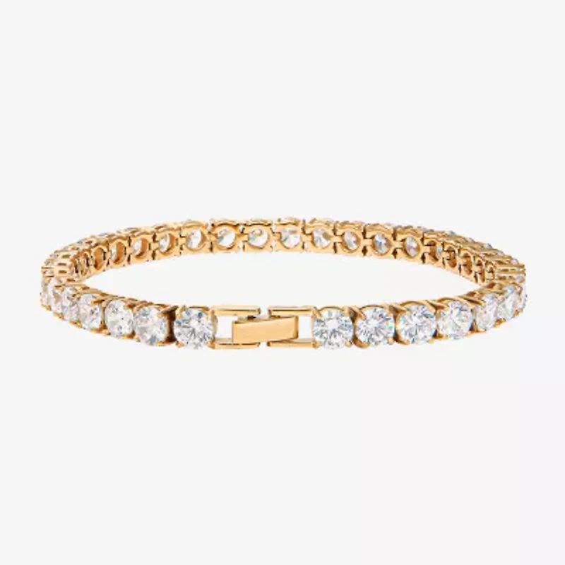Shaquille O'Neal XLG Mens Cubic Zirconia Stainless Steel Round 9 Inch Tennis Bracelet