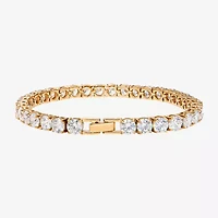 Shaquille O'Neal XLG Mens Cubic Zirconia Stainless Steel Round 9 Inch Tennis Bracelet