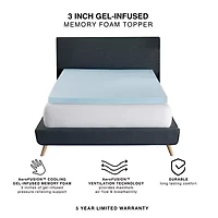 Bodipedic™ Home 3 Inch Gel Memory Foam Topper