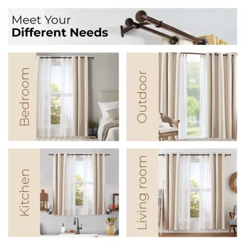 Deco Window End Cap Double Curtain Rod