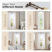 Deco Window End Cap Double Curtain Rod