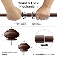Deco Window End Cap Double Curtain Rod