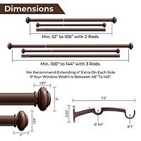 Deco Window End Cap Double Curtain Rod