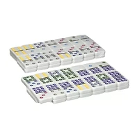 Pressman Dominoes: Double Nine Color Dot In Tin Dominoes