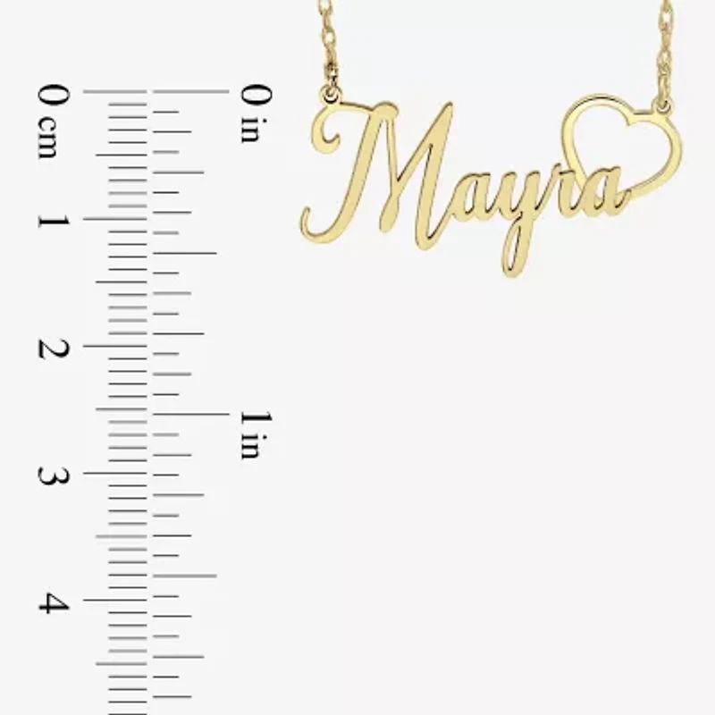 Personalized Womens 24K Gold Over Silver 18 Inch Name Necklace