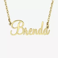 Personalized Womens 24K Gold Over Silver 18 Inch Pendant Necklace