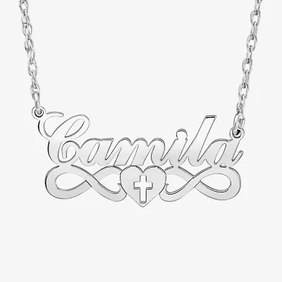 Womens 10K White Gold 18 Inch Pendant Necklace