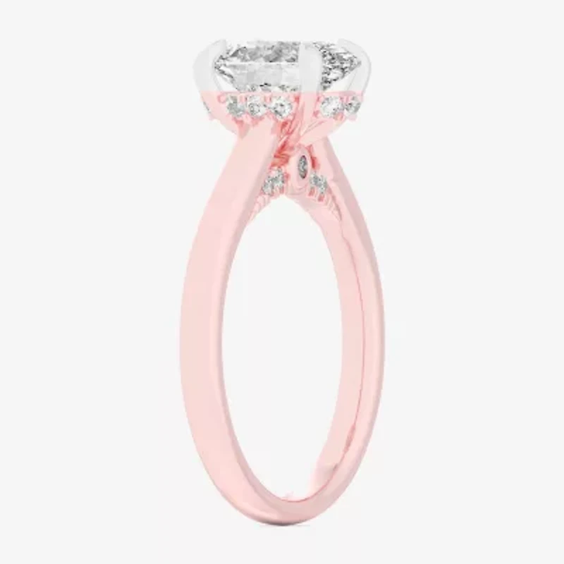 (G-H / Si1-Si2) Womens 1 1/7 CT. T.W. Lab Grown White Diamond 14K Rose Gold Oval Solitaire Engagement Ring